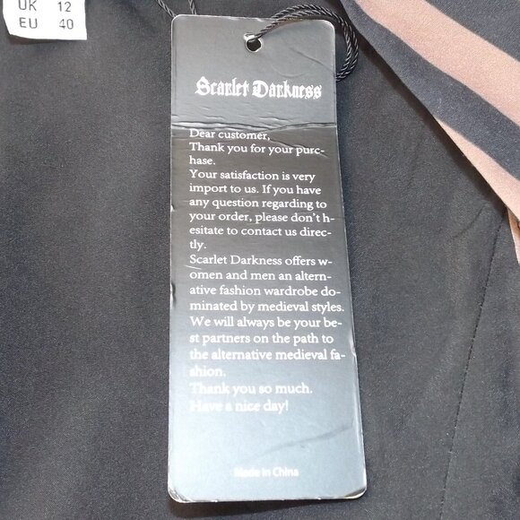 new SCARLET DARKNESS Dress, 10, Brown/Black Stripes, Hi-Low Skirt, Lace/Buckles - Picture 12 of 14